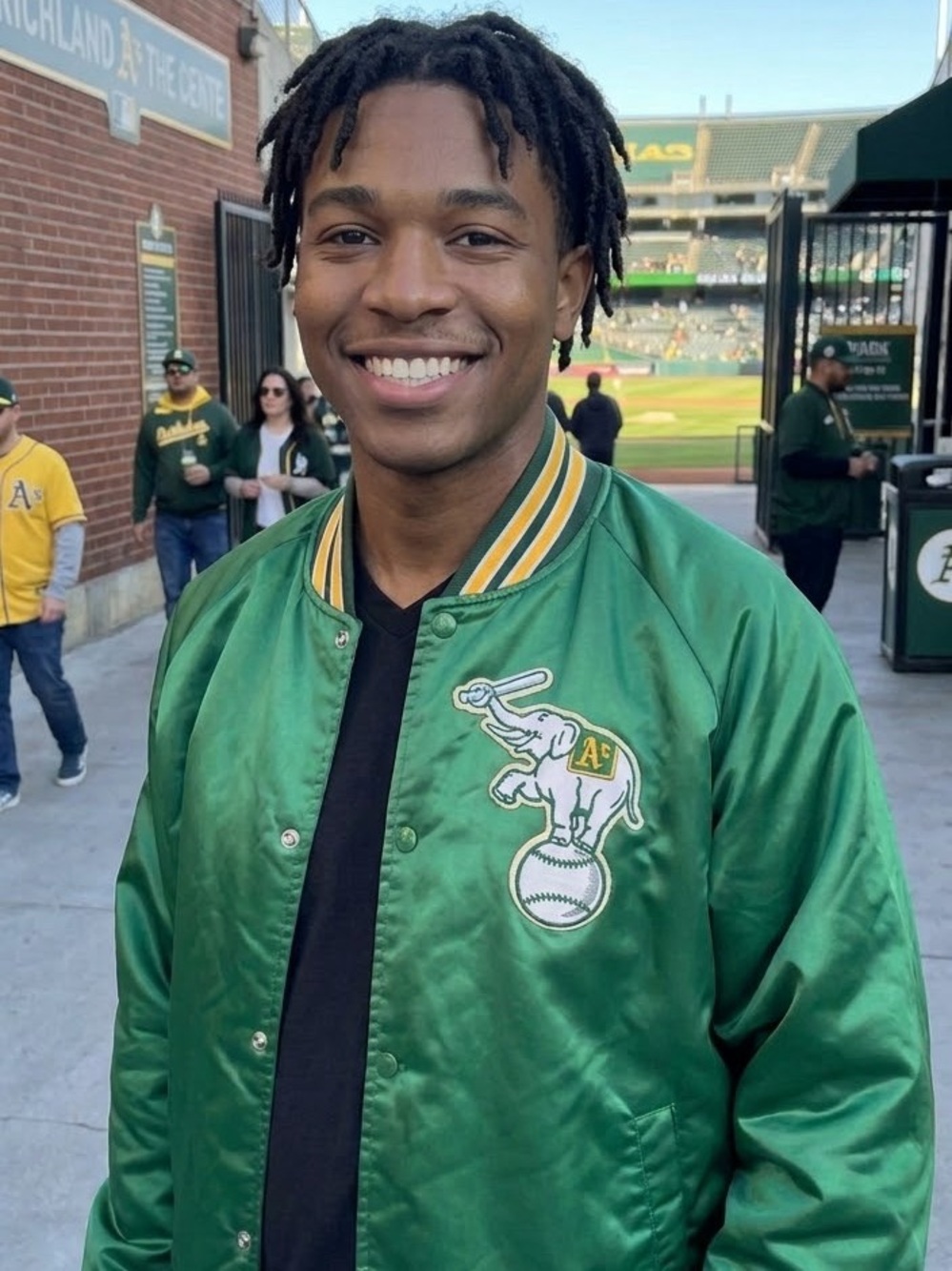 Chalk Line Vintage Oakland Athletics MLB Satin Bomber Jacket Men's Varsity